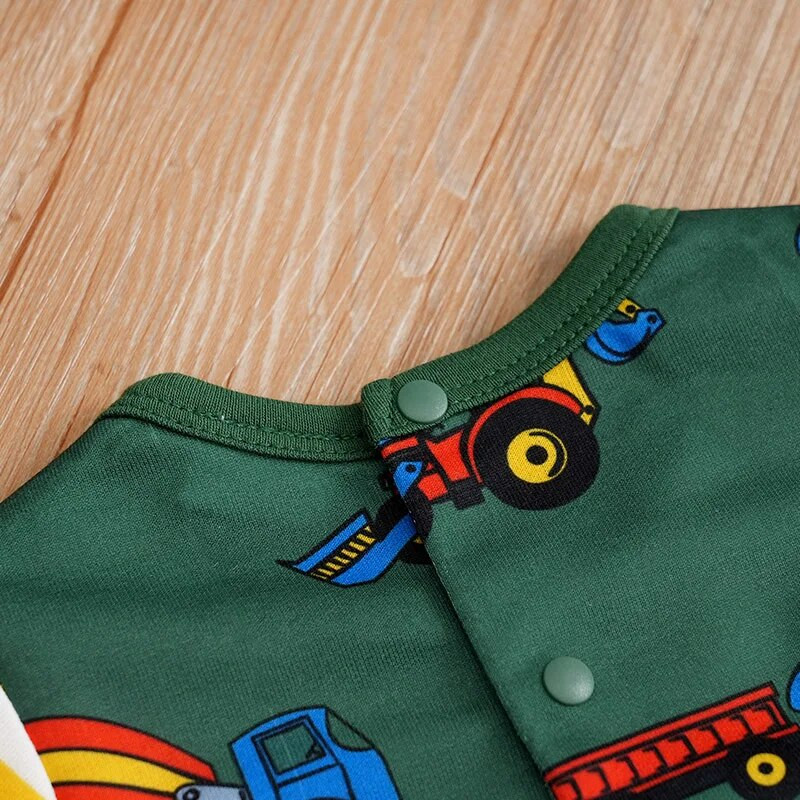 Kevade ja sügise poisid ja tüdrukud armsad multifilmi insener-auto kõikjal Prinditud vale rihmaga pikkade varrukatega beebi body