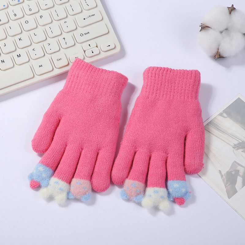 Gyerekek Vastag meleg kesztyűk Gyerekek Öt ujjas kesztyűk Téli Fiúk Bársonypontos Fiúk Lányok Meleg Polár Kisgyermek перчатки детские