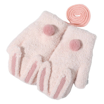 Χειμερινό κουνέλι χοντρά γάντια νήπιο Παιδιά αγόρια κορίτσια Μαλακά ζεστά μάλλινα γάντια Παιδιά θερμικά πλεκτά ζεστά γάντια перчатки без пальцев