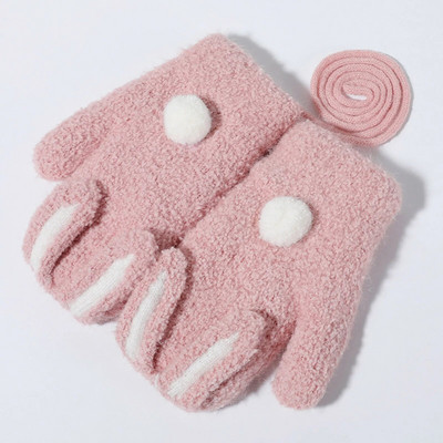 Iepure de iarnă Mănuși groase Copii Copii Băieți Fete Mănuși moale și calde de lână Copii Mănuși termice tricotate pentru copii перчатки без пальцев