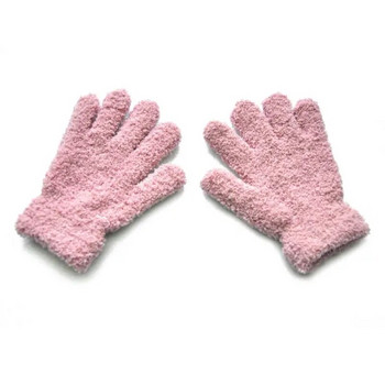 Παιδικά χειμωνιάτικα βελούδινα γάντια με μονόχρωμα αξεσουάρ για κρύο καιρό