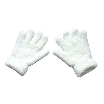 Детски зимни плюшени ръкавици с едноцветни аксесоари за студено време