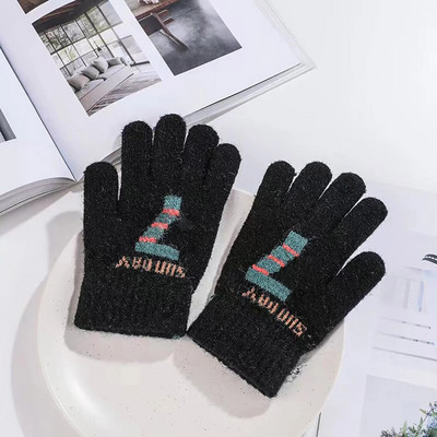 1-5-aastased lapsed talvesoojad paksud kindad väikelaste pehmest fliisist kirjatrükiga kindad lastele beebipoistele tüdrukutele talvesooja kootud kindad