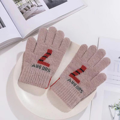 1-5-aastased lapsed talvesoojad paksud kindad väikelaste pehmest fliisist kirjatrükiga kindad lastele beebipoistele tüdrukutele talvesooja kootud kindad