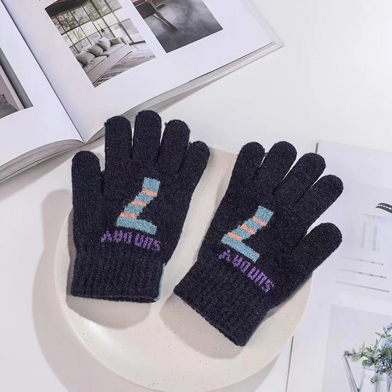 1-5-aastased lapsed talvesoojad paksud kindad väikelaste pehmest fliisist kirjatrükiga kindad lastele beebipoistele tüdrukutele talvesooja kootud kindad