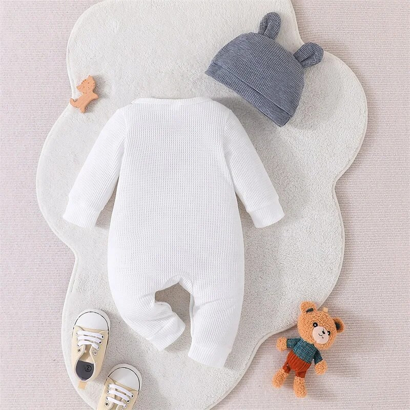Nou-născut Bebeluș Băiețel Fată Salopetă cu model urs Salopetă cu mânecă lungă cu pălărie ținute toamnă iarnă