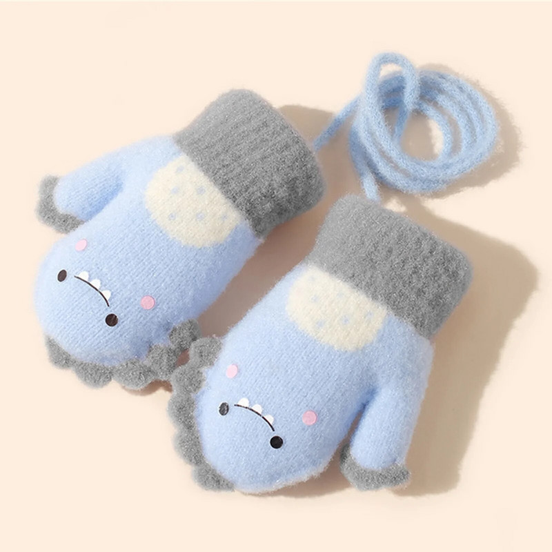 Mănuși de desene animate pentru copii Mănuși de desene animate pentru bebeluși din lână moale pentru copii, băieți, fete, iarnă, tricotate calde, mănuși fără degete