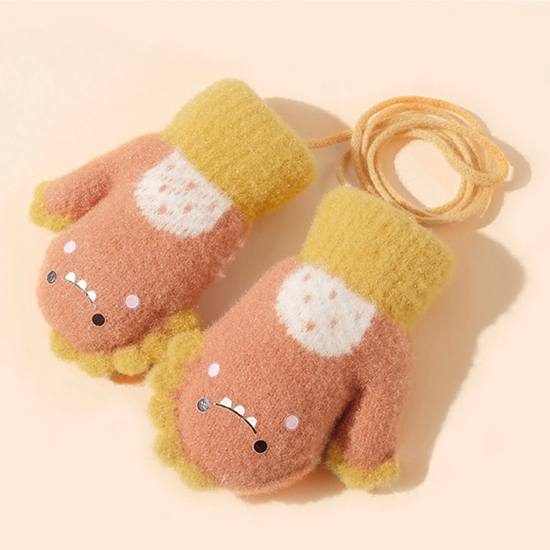 Mănuși de desene animate pentru copii Mănuși de desene animate pentru bebeluși din lână moale pentru copii, băieți, fete, iarnă, tricotate calde, mănuși fără degete
