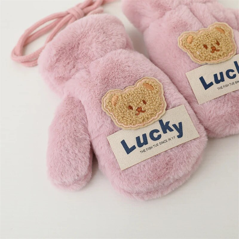 Pehmed Talvised Beebikindad Köiega Cartoon Karu Soojad Täissõrmed Pakseneb 2-6 aastat Lapsed Labakindad Poistele Tüdrukutele Laste Kindad