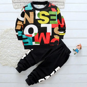 2023 Toamna Copii Băieți Seturi de îmbrăcăminte Copii Litere Print Pulovere Topuri și Pantaloni 2 buc Costume Sport Bebeluși Fete Ținute casual