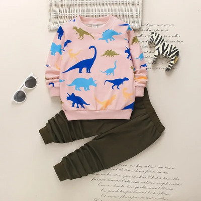 2023 Toamna Copii Băieți Seturi de îmbrăcăminte Copii Litere Print Pulovere Topuri și Pantaloni 2 buc Costume Sport Bebeluși Fete Ținute casual