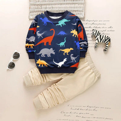 2023 Toamna Copii Băieți Seturi de îmbrăcăminte Copii Litere Print Pulovere Topuri și Pantaloni 2 buc Costume Sport Bebeluși Fete Ținute casual