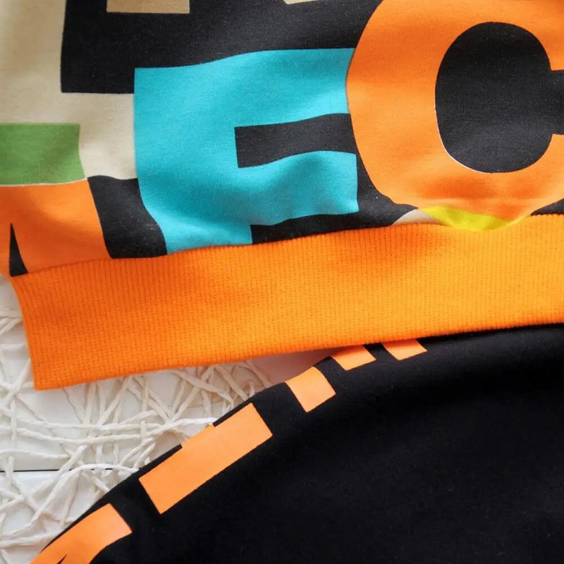 2023 Toamna Copii Băieți Seturi de îmbrăcăminte Copii Litere Print Pulovere Topuri și Pantaloni 2 buc Costume Sport Bebeluși Fete Ținute casual