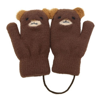 Γάντια πλεξίματος Παιδικά χειμωνιάτικα γάντια κορίτσια αγόρια Πυκνωμένα άνετα γάντια σκι Αντιανεμικά γάντια Unisex κοραλλιογενή φλις γάντια