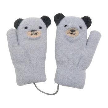 Γάντια πλεξίματος Παιδικά χειμωνιάτικα γάντια κορίτσια αγόρια Πυκνωμένα άνετα γάντια σκι Αντιανεμικά γάντια Unisex κοραλλιογενή φλις γάντια