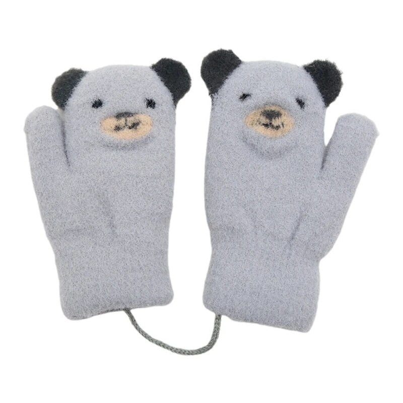 Γάντια πλεξίματος Παιδικά χειμωνιάτικα γάντια κορίτσια αγόρια Πυκνωμένα άνετα γάντια σκι Αντιανεμικά γάντια Unisex κοραλλιογενή φλις γάντια