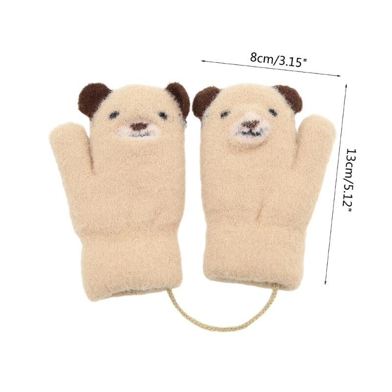 Γάντια πλεξίματος Παιδικά χειμωνιάτικα γάντια κορίτσια αγόρια Πυκνωμένα άνετα γάντια σκι Αντιανεμικά γάντια Unisex κοραλλιογενή φλις γάντια