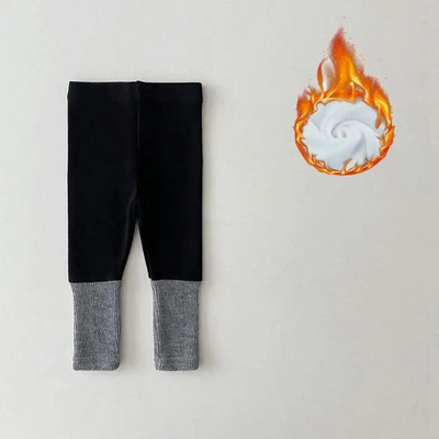 Φθινόπωρο χειμώνα αγόρι κορίτσι Παιδιά με ραβδώσεις fleece ζεστό κολάν μωρό βαμβακερό Splicing casual παντελόνι Fashion Infant Plus Velvet παντελόνι