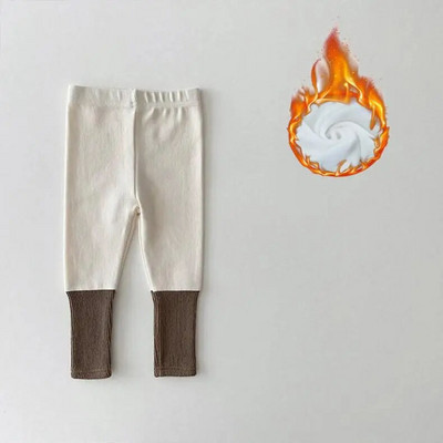 Φθινόπωρο χειμώνα αγόρι κορίτσι Παιδιά με ραβδώσεις fleece ζεστό κολάν μωρό βαμβακερό Splicing casual παντελόνι Fashion Infant Plus Velvet παντελόνι