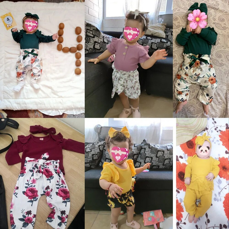 0-24M vastsündinu beebile Tüdrukutele volangidega T-särk Romperi Topid Retuusid Püksid Riided Riided Komplektid Pikad varrukad sügistalvised riided
