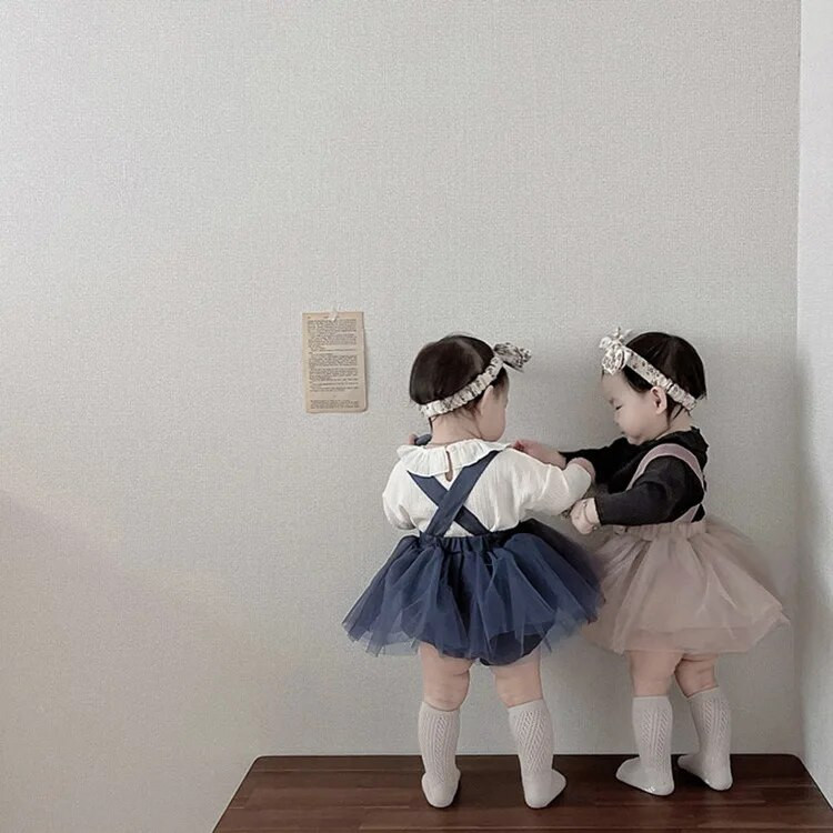 4767B Βρεφικά ρούχα Κοριτσίστικη φούστα 2023 Άνοιξη Καλοκαίρι Κορεάτικη τσάντα για κορίτσια Fart Ρούχα λουράκι Γάζα Φούστα για μωρό ερπυστριοφόρο