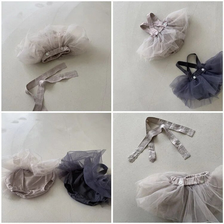 4767B Βρεφικά ρούχα Κοριτσίστικη φούστα 2023 Άνοιξη Καλοκαίρι Κορεάτικη τσάντα για κορίτσια Fart Ρούχα λουράκι Γάζα Φούστα για μωρό ερπυστριοφόρο