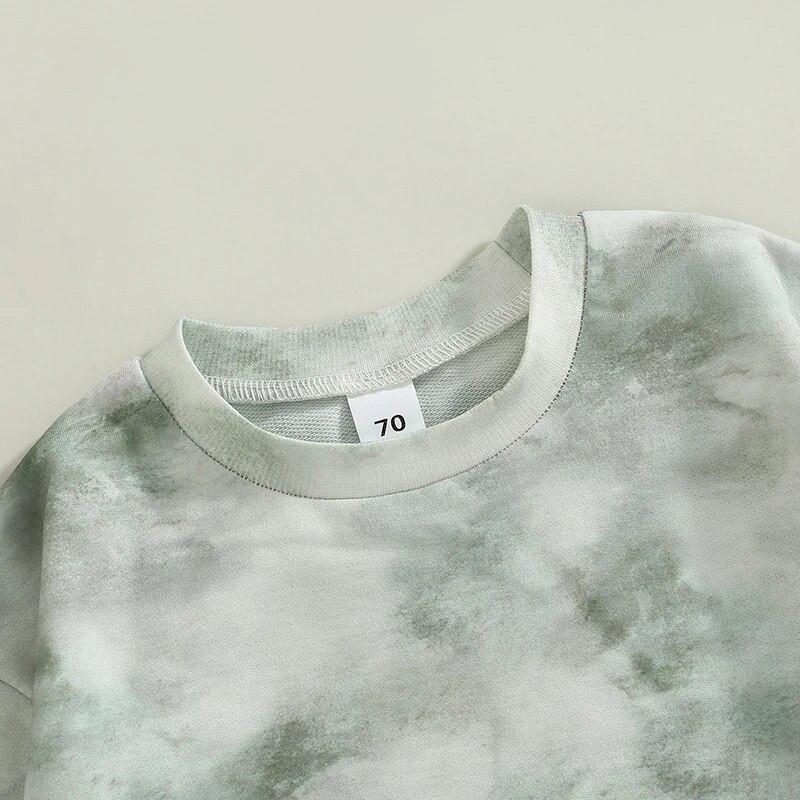 Φθινοπωρινή άνοιξη, βρεφική μπλούζα για αγόρια, μπλούζα με μακρυμάνικη γραβάτα-βαφή με κουμπιά εκτύπωσης Μόδα Βρεφικά ρούχα για νεογέννητα