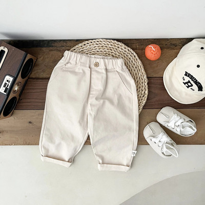 Toamna 2023, pantaloni casual pentru bebeluși, pantaloni solizi pentru copii, pantaloni harem pentru fete, pantaloni elastici pentru sugari, haine pentru copii mici