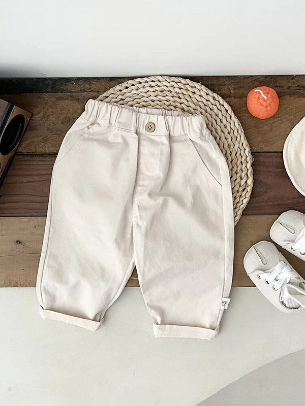 Toamna 2023, pantaloni casual pentru bebeluși, pantaloni solizi pentru copii, pantaloni harem pentru fete, pantaloni elastici pentru sugari, haine pentru copii mici
