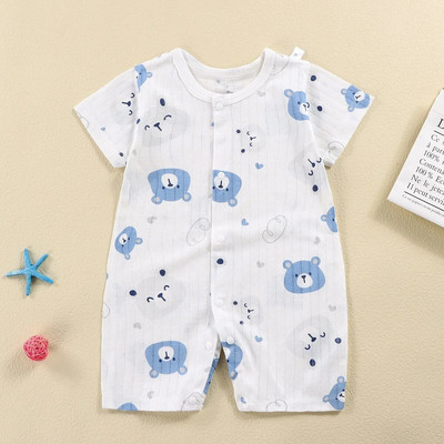 Puuvillased kostüümid Vastsündinutele Lühikeste varrukatega püksid Suveriided Imikud Tüdrukud Õhukesed Pehmed Pidžaamad Uus Multikas trükitud kehakostüüm