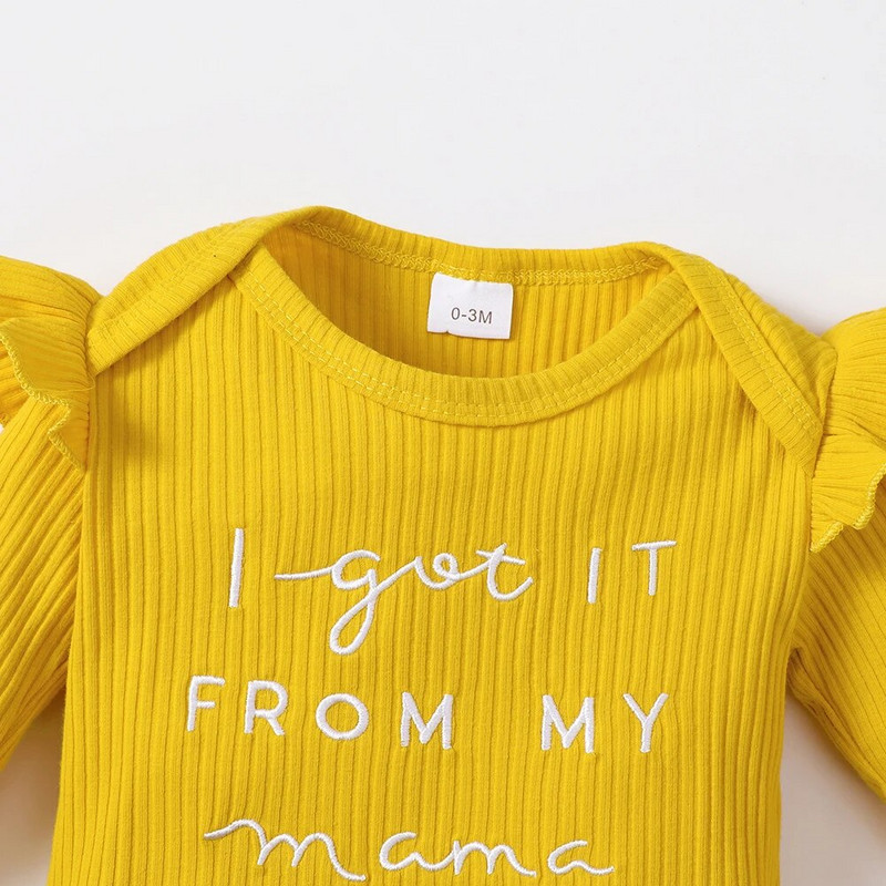 Σετ βρεφικών κοριτσιών 0-18 μηνών Μακρυμάνικη ολόσωμη φόρμα+παντελόνι ηλίανθου+κορυφή κεφαλής για μωρό μωρό στολή καθημερινά ρούχα