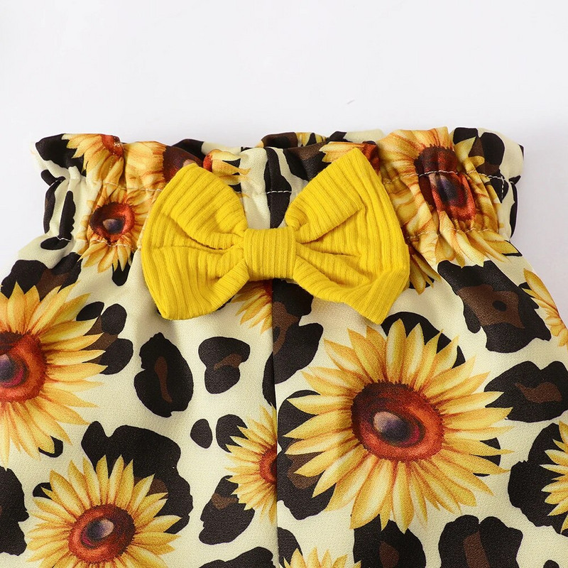 Σετ βρεφικών κοριτσιών 0-18 μηνών Μακρυμάνικη ολόσωμη φόρμα+παντελόνι ηλίανθου+κορυφή κεφαλής για μωρό μωρό στολή καθημερινά ρούχα