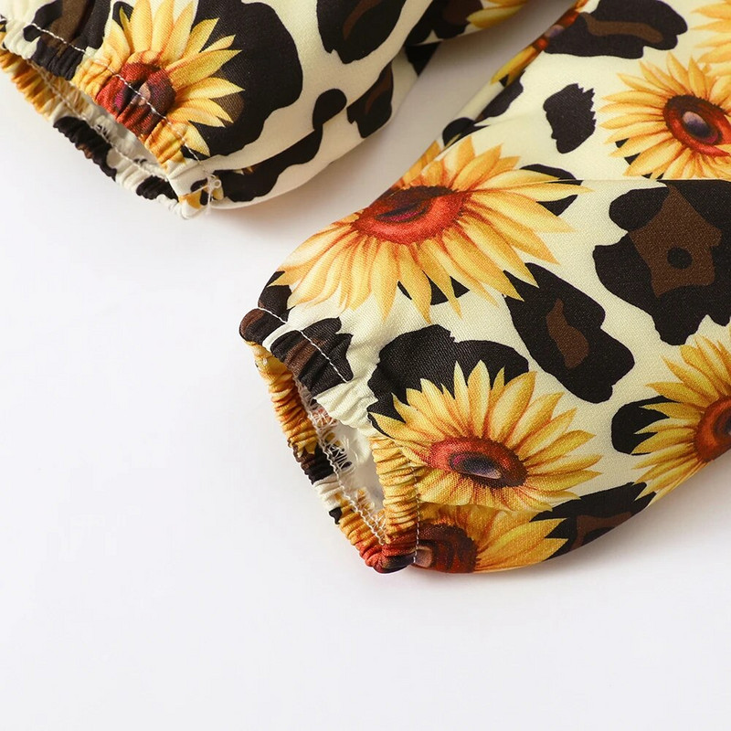 Σετ βρεφικών κοριτσιών 0-18 μηνών Μακρυμάνικη ολόσωμη φόρμα+παντελόνι ηλίανθου+κορυφή κεφαλής για μωρό μωρό στολή καθημερινά ρούχα