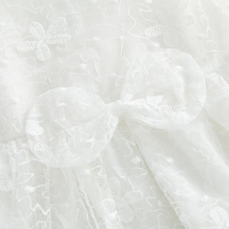 EWODOS 6-24M Νεογέννητο μωρό Παιδικά Κορίτσια Καλοκαιρινό Πριγκίπισσα Φόρεμα Αμάνικο O λαιμό Δαντέλα Φόρεμα Φόρεμα Φιόγκος Διακόσμηση Δαντέλα Φορέματα