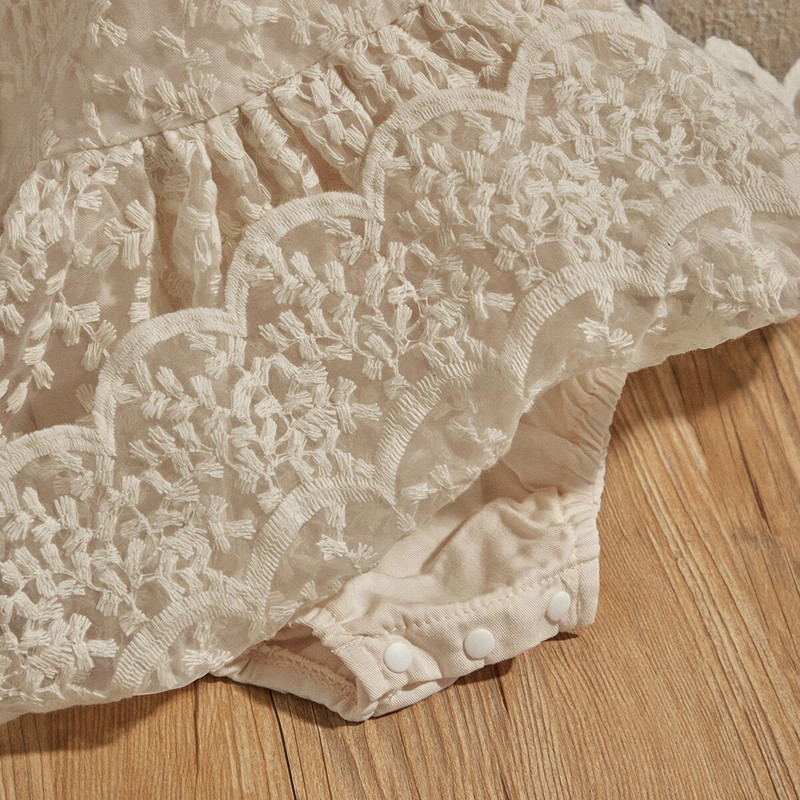 EWODOS 0-18M újszülött baba lány Body ruha Sweet Babies hosszú ujjú nyakú virágos csipke patchwork A-vonalú ruhák gyerekeknek