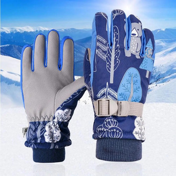 Αντιανεμικά γάντια για το χιόνι για παιδιά Χειμερινά εμπριμέ γάντια για παιδιά αδιάβροχα αντιανεμικά ζεστά γάντια σκι για αγόρια για εξωτερικούς χώρους