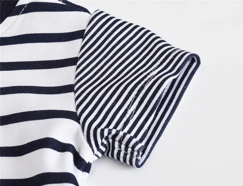 Väikelaste poiste püksid suvine lühikeste varrukatega kombinesoon vastsündinud beebidele tüdrukutele suveriided bambusest puuvillane taskutega triibuline print