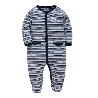 Nou-născut, toamnă iarnă, nou-născut, bumbac, în dungi, cu imprimeu de desene animate, salopetă pentru bebeluși, cu mânecă lungă, ropa de bebe