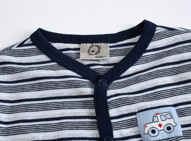 Νέα Φθινοπωρινά χειμωνιάτικα Βρεφικά Ρούχα Νεογέννητα Βαμβακερά Ριγέ Κινούμενα Σχέδια Μακρυμάνικη φόρμα για αγοράκι Ρόπα Ρούχα