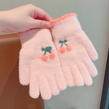 2023 Νέα Παιδιά Χαριτωμένα πλέξιμο Cherry Heart Animals Μαλακά γάντια με πέντε δάχτυλα αγόρια κορίτσια Υπαίθρια ζεστά γάντια Παιδικά χρώματα Γάντια
