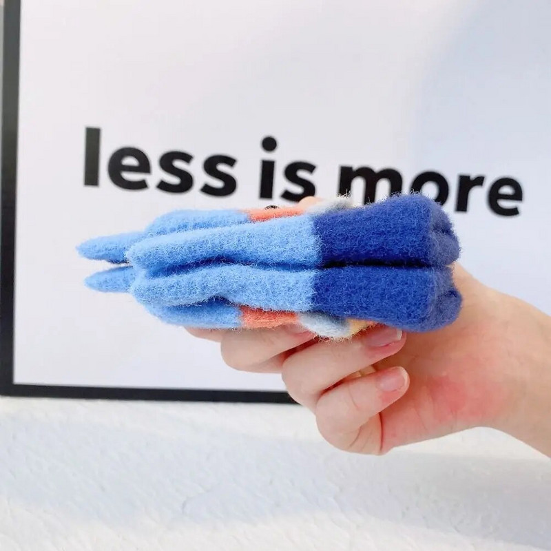 Mănuși de pluș pentru copii, cu jumătate de deget, groase, calde, rezistente la frig, mănuși de acoperire, toamnă iarnă, degete expuse, mănuși tricotate cu desene animate