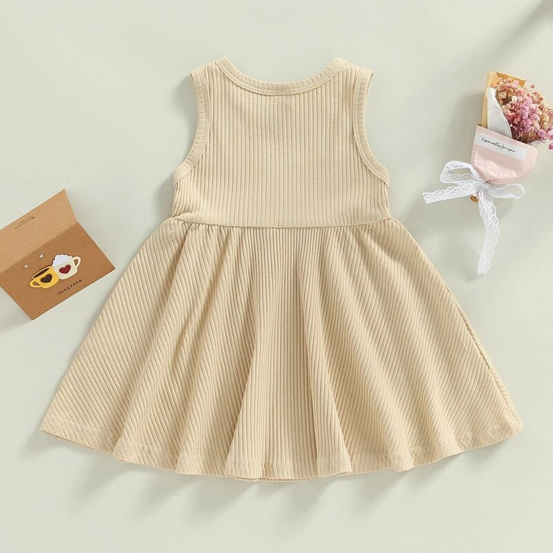 EWODOS 1–4 metų mažiems vaikams skirta suknelė mergaitėms, vienspalvė, be rankovių, solidi vasarinė A formos suknelė kasdieniam laisvalaikiui