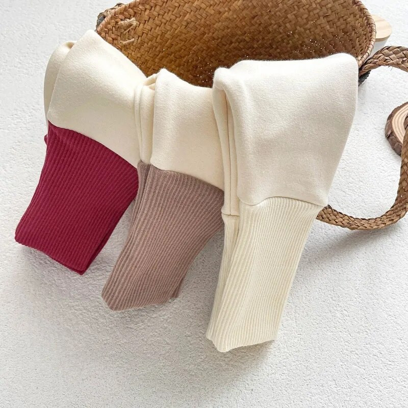 Colanți pentru fetiță, din lână caldă, iarnă pentru fete, colanți cu nervuri pentru copii mici, pantaloni pentru copii, pantaloni de toamnă, 0-3 ani, haine pentru copii