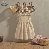 EWODOS Rochie sling de vară pentru bebeluși pentru fetițe Rochie plină de mâneci cu volan și rochie cu bandă pentru nou-născut Seturi de rochii A-line