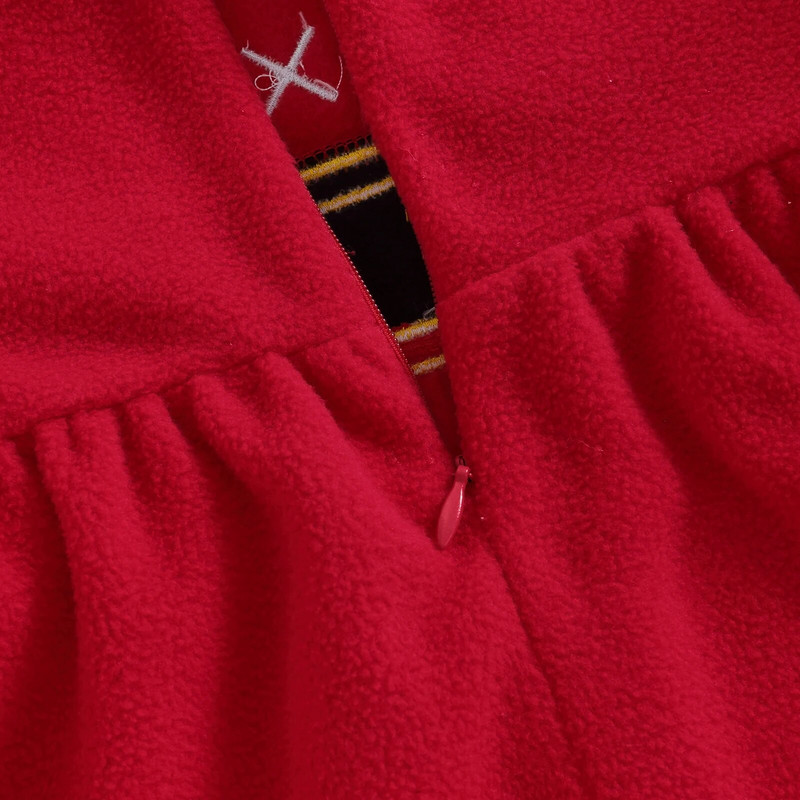 EWODOS 1-3 ani pentru copii mici fetițe rochie roșie de Crăciun toamnă iarnă cu mânecă lungă guler păpușă rochii de pluș pentru petrecere școlară