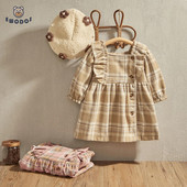 EWODOS 0-3 ani nou-născut Bebeluși fetițe carouri volane mini rochie pentru primăvară toamnă modă rochii cu mânecă lungă rochie prințesă