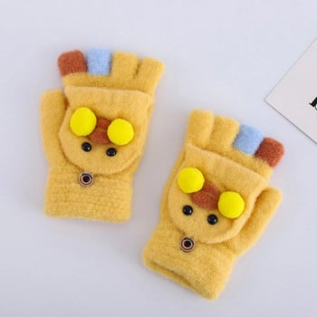 Коледни детски плетени ръкавици Flip Convertible Детски топли ръкавици Зимни топли ръкавици Детски ръкавици без пръсти перчатки детские