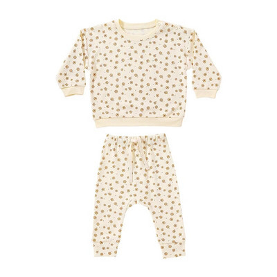 Uued sügistalvised beebiriided, puuvillased trükised, pikkade varrukatega topp + püksid, armsad imikute koduriided, ülikonnad