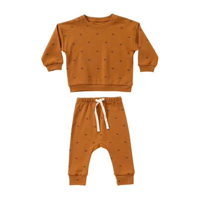 Uued sügistalvised beebiriided, puuvillased trükised, pikkade varrukatega topp + püksid, armsad imikute koduriided, ülikonnad