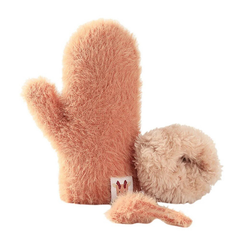 Mănuși de iarnă pentru copii de desene animate cu degetul plin Mănuși calde îngroșate Mănuși de schi de iarnă Mănuși de protecție împotriva vântului Mănuși de tricot calde Перчатки